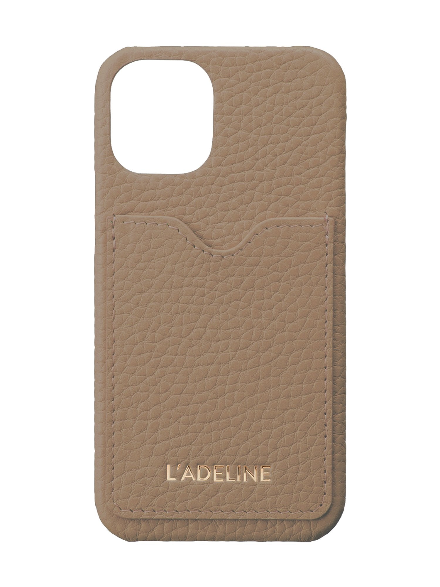 L'ADELINE グレー iPhoneケース カードポケット付き 話題のレザーブランド「ラデリンヌ(L'ADELINE)」より、新商品の